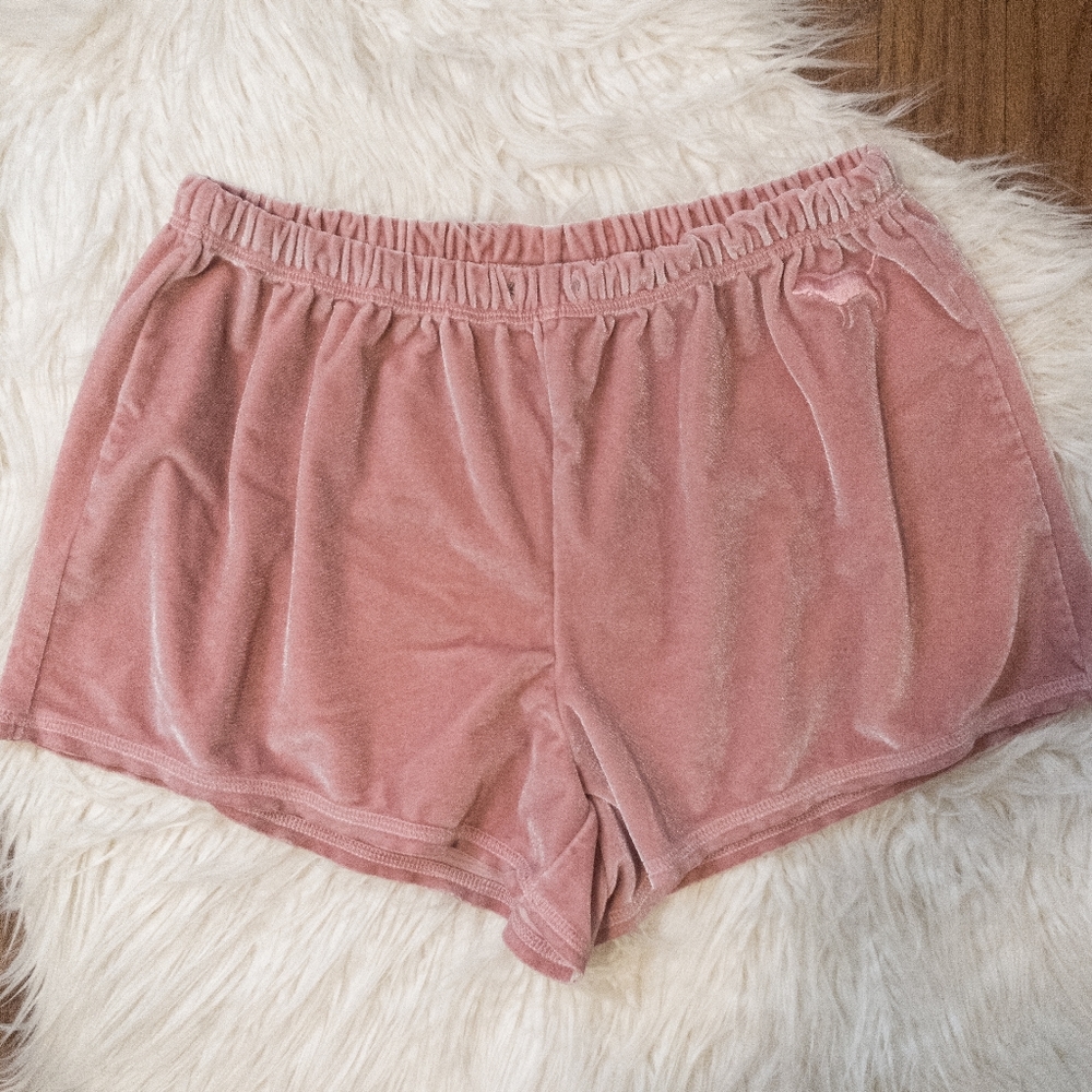 PINK Victoria’s Secret Velvet Sleep Shorts Pajamas
